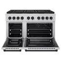 ZLINE Autograph Edition 48 in. 6.7 cu. ft. Paramount Gas Range with 8 Burner DuoPro™ Cooktop and Dual Ovens in Stainless Steel and Matte Black Accents (PSGRZ-48-MB)