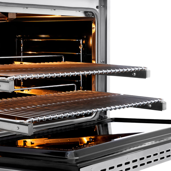 ZLINE Autograph Edition 36 in. 5.2 cu. ft. Paramount Gas Range with 6 Burner DuoPro™ Cooktop and Convection Gas Oven in Stainless Steel with Polished Nickel Helix Handle and Accents (PSGRZ-36-KPN)