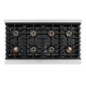 ZLINE Autograph Edition 48 in. 6.7 cu. ft. Paramount Gas Range with 8 Burner DuoPro™ Cooktop and Dual Ovens in Stainless Steel with Polished Nickel Helix Handles and Accents (PSGRZ-48-KPN)