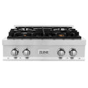 ZLINE 30 in. Porcelain Gas Rangetop with 4 Gas Brass Burners (RT-BR-30) front, oven closed.