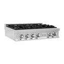 ZLINE 36 in. Legacy Gas Rangetop with 6 Brass Burners and Porcelain Cooktop in Stainless Steel (RT-BR-36)