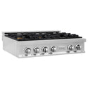 ZLINE 36 in. Legacy Gas Rangetop with 6 Brass Burners and Porcelain Cooktop in Stainless Steel (RT-BR-36)