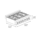 ZLINE 36 in. Legacy Gas Rangetop with 6 Burners and Porcelain Cooktop in Stainless Steel with Griddle (RT-GR-36)