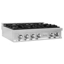 ZLINE 36 in. Stainless Steel Gas Rangetop with 6 Gas Burners (RT36) side.