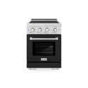 ZLINE 24 in. 3.2 cu. ft. Paramount Induction Range with 3 Element Cooktop and Electric Convection Oven in Stainless Steel with Black Matte Door (SINR-BLM-24)