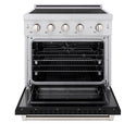 ZLINE 30 in. 4.2 cu. ft. Paramount Induction Range with 4 Element Cooktop and Electric Convection Oven in Stainless Steel with Black Matte Door (SINR-BLM-30)