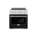 ZLINE 30 in. 4.2 cu. ft. Paramount Induction Range with 4 Element Cooktop and Electric Convection Oven in Stainless Steel with Black Matte Door (SINR-BLM-30)