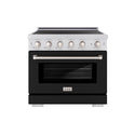 ZLINE 36 in. 5.2 cu. ft. Paramount Induction Range with 5 Element Cooktop and Electric Convection Oven in Stainless Steel with Black Matte Door (SINR-BLM-36)