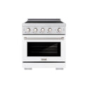 ZLINE 30 in. 4.2 cu. ft. Paramount Induction Range with 4 Element Cooktop and Electric Convection Oven in Stainless Steel with White Matte Door (SINR-WM-30)