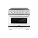 ZLINE 36 in. 5.2 cu. ft. Paramount Induction Range with 5 Element Cooktop and Electric Convection Oven in Stainless Steel with White Matte Door (SINR-WM-36)