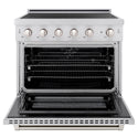 ZLINE 36 in. 5.2 cu. ft. Paramount Induction Range with 5 Element Cooktop and Electric Convection Oven in Stainless Steel (SINR36)