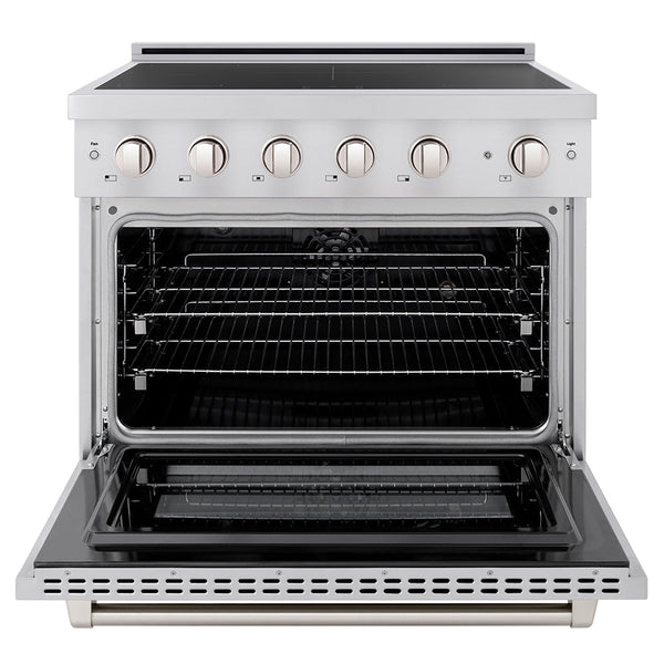 ZLINE 36 in. 5.2 cu. ft. Paramount Induction Range with 5 Element Cooktop and Electric Convection Oven in Stainless Steel (SINR36)
