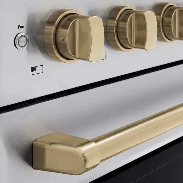 ZLINE Autograph Edition 24 in. 3.2 cu. ft. Paramount Induction Range with 3 Element Cooktop and Electric Convection Oven in Stainless Steel with Champagne Bronze Accents (SINRZ-24-CB)