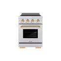 ZLINE Autograph Edition 24 in. 3.2 cu. ft. Paramount Induction Range with 3 Element Cooktop and Electric Convection Oven in Stainless Steel with Polished Gold Accents (SINRZ-24-G)