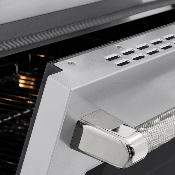 ZLINE Autograph Edition 36 in. 5.2 cu. ft. Paramount Induction Range with 5 Element Cooktop and Electric Convection Oven in Stainless Steel with Polished Nickel Helix Handle and Knob Accents (SINRZ-36-KPN)