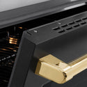 ZLINE Autograph Edition 36 in. 5.2 cu. ft. Paramount Induction Range with 5 Element Cooktop and Electric Convection Oven in Stainless Steel with Black Matte Door and Polished Gold Accents (SINRZ-BLM-36-G)