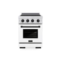 ZLINE Autograph Edition 24 in. 3.2 cu. ft. Paramount Induction Range with 3 Element Cooktop and Electric Convection Oven in Stainless Steel with White Matte Door and Matte Black Accents (SINRZ-WM-24-MB)