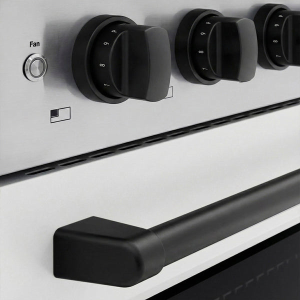 ZLINE Autograph Edition 24 in. 3.2 cu. ft. Paramount Induction Range with 3 Element Cooktop and Electric Convection Oven in Stainless Steel with White Matte Door and Matte Black Accents (SINRZ-WM-24-MB)