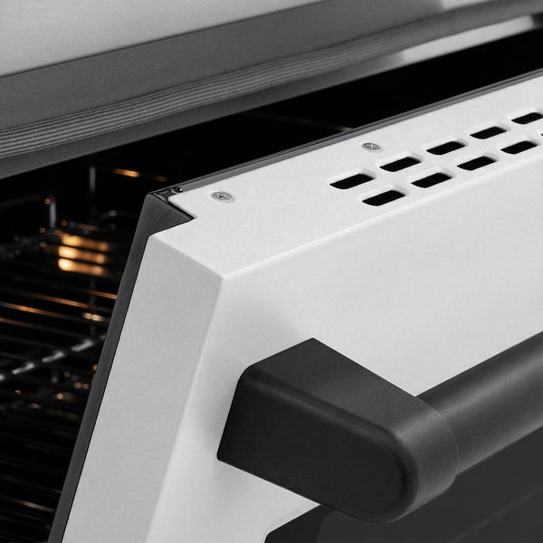 ZLINE Autograph Edition 36 in. 5.2 cu. ft. Paramount Induction Range with 5 Element Cooktop and Electric Convection Oven in Stainless Steel with White Matte Door and Matte Black Accents (SINRZ-WM-36-MB)