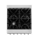 ZLINE 24 in. 2.8 cu. ft. Legacy Dual Fuel Range with 4 Burner Gas Cooktop and Electric Convection Oven in Satin Stainless Steel with Griddle (RAS-SN-GR-24)