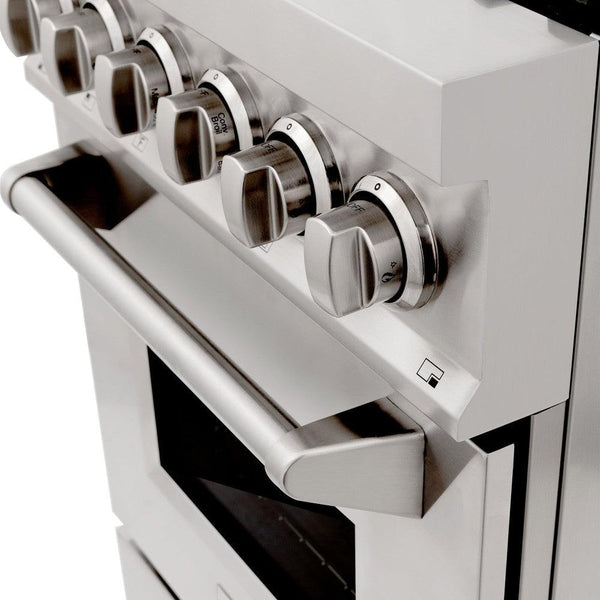 ZLINE 24 in. Professional Dual Fuel Range with Color Door Options (RA24)-Ranges- ZLINE Kitchen and Bath