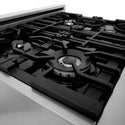 ZLINE 30 in. 4.0 cu. ft. Legacy Dual Fuel Range with 4 Burner Gas Cooktop and Electric Convection Oven in Stainless Steel and Red Matte Door (RA-RM-30)