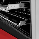 ZLINE 30 in. 4.0 cu. ft. Legacy Dual Fuel Range with 4 Burner Gas Cooktop and Electric Convection Oven in Stainless Steel and Red Matte Door (RA-RM-30)