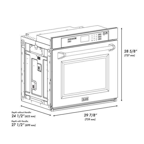 ZLINE 30” 1.6 cu ft. Built-in Convection Microwave Oven in Stainless Steel with Speed and Sensor Cooking (MWO-30)