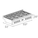 ZLINE Autograph Edition 48 in. Paramount Gas Rangetop with 8 Burner DuoPro™ Cooktop in Satin Stainless Steel and Matte Black Accents (PSRTSZ-48-MB)