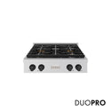 ZLINE Autograph Edition 30 in. Paramount Gas Rangetop with 4 Burner DuoPro™ Cooktop in Stainless Steel and Matte Black Accents (PSRTZ-30-MB)
