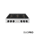 ZLINE Autograph Edition 36 in. Paramount Gas Rangetop with 6 Burner DuoPro™ Cooktop in Stainless Steel and Matte Black Accents (PSRTZ-36-MB)