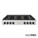 ZLINE Autograph Edition 48 in. Paramount Gas Rangetop with 8 Burner DuoPro™ Cooktop in Stainless Steel and Matte Black Accents (PSRTZ-48-MB)