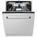 ZLINE 24 in. Tallac Series 3rd Rack Dishwasher with Auto Door Open Drying, 51dBa, Stainless Steel Panel (DWV-304-24)