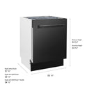 ZLINE 24 in. Tallac Series 3rd Rack Dishwasher with Auto Door Open Drying, 51dBa, Black Stainless Steel Panel (DWV-BS-24)
