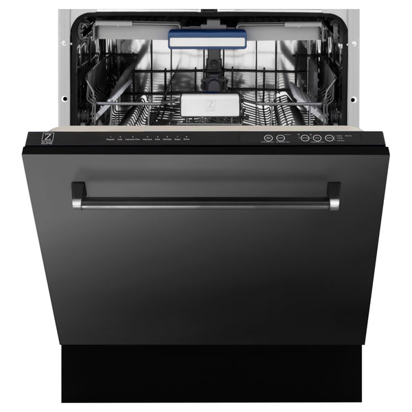 ZLINE 24 in. Tallac Series 3rd Rack Dishwasher with Auto Door Open Drying, 51dBa, Black Stainless Steel Panel (DWV-BS-24)