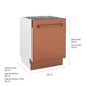 ZLINE 24 in. Tallac Series 3rd Rack Dishwasher with Auto Door Open Drying, 51dBa, Copper Panel (DWV-C-24)