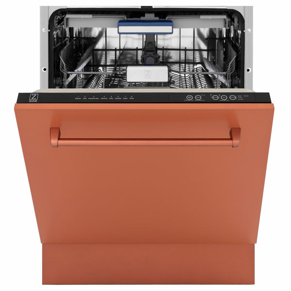 ZLINE 24 in. Tallac Series 3rd Rack Dishwasher with Auto Door Open Drying, 51dBa, Copper Panel (DWV-C-24)