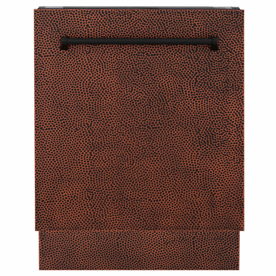 ZLINE 24 in. Tallac Series 3rd Rack Dishwasher with Auto Door Open Drying, 51dBa, Hand-Hammered Copper Panel (DWV-HH-24)