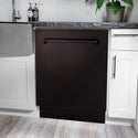 ZLINE 24 in. Tallac Series 3rd Rack Dishwasher with Auto Door Open Drying, 51dBa, Oil-Rubbed Bronze Panel (DWV-ORB-24)
