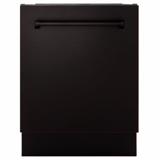 ZLINE 24 in. Tallac Series 3rd Rack Dishwasher with Auto Door Open Drying, 51dBa, Oil-Rubbed Bronze Panel (DWV-ORB-24)