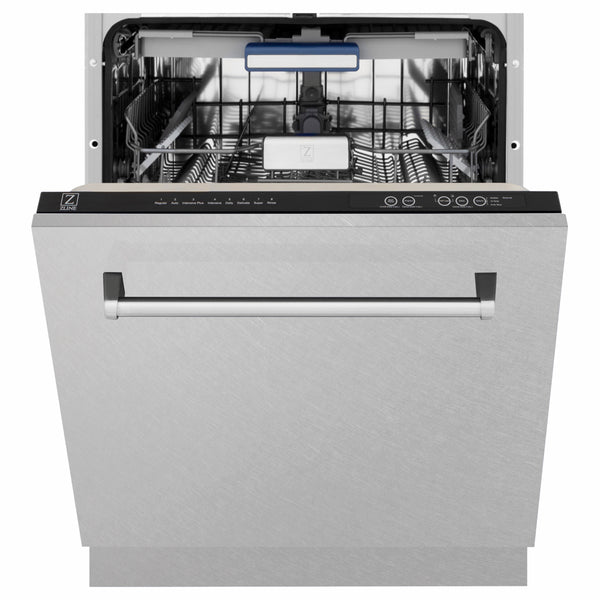 ZLINE 24 in. Tallac Series 3rd Rack Dishwasher with Auto Door Open Drying, 51dBa, Satin Stainless Steel Panel (DWV-SN-24)