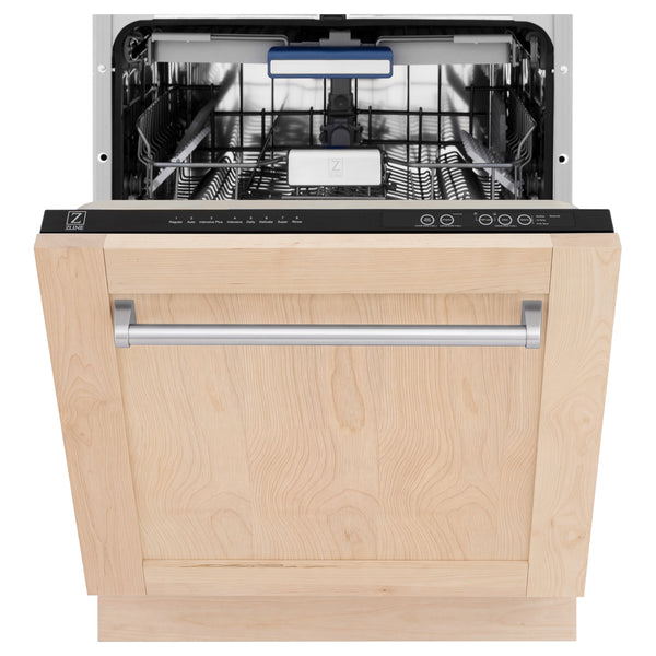 ZLINE 24 in. Tallac Series 3rd Rack Dishwasher with Auto Door Open Drying, 51dBa, Unfinished Wood Panel (DWV-UF-24)