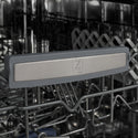 ZLINE Autograph Edition 18 in. Tallac Series 3rd Rack Dishwasher with Auto Door Open Drying, 51dBa, White Matte Panel with Matte Black Handle (DWVZ-WM-18-MB)