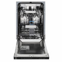 ZLINE Autograph Edition 18 in. Tallac Series 3rd Rack Dishwasher with Auto Door Open Drying, 51dBa, White Matte Panel with Matte Black Handle (DWVZ-WM-18-MB)