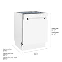 ZLINE 24 in. Tallac Series 3rd Rack Dishwasher with Auto Door Open Drying, 51dBa, White Matte Panel (DWV-WM-24)