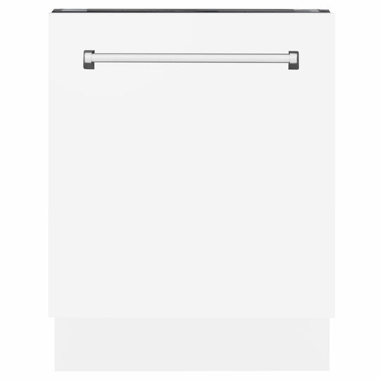 ZLINE 24 in. Tallac Series 3rd Rack Dishwasher with Auto Door Open Drying, 51dBa, White Matte Panel (DWV-WM-24)