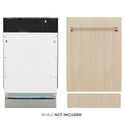 ZLINE Autograph Edition 18 in. Tallac Series 3rd Rack Dishwasher with Auto Door Open Drying, 51dBa, Panel Ready with Champagne Bronze Handle (DWVZ-18-CB)