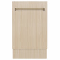 ZLINE Autograph Edition 18 in. Tallac Series 3rd Rack Dishwasher with Auto Door Open Drying, 51dBa, Panel Ready with Champagne Bronze Handle (DWVZ-18-CB)