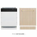 ZLINE Autograph Edition 24 in. Tallac Series 3rd Rack Dishwasher with Auto Door Open Drying, 51dBa, Panel Ready with Polished Gold Handle (DWVZ-24-G)