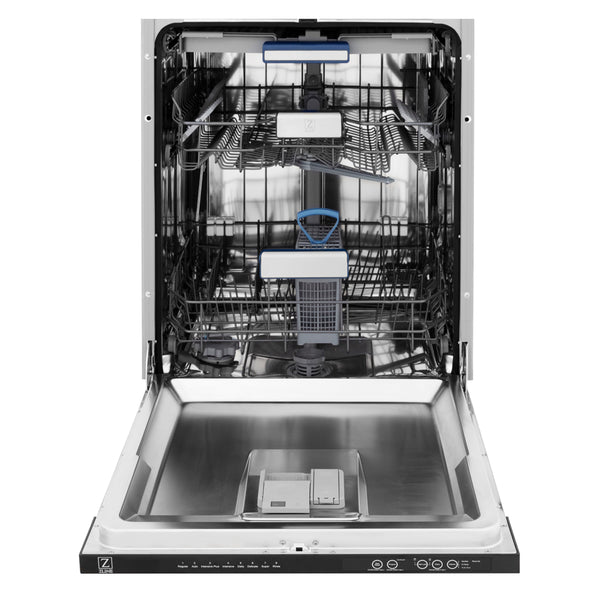 ZLINE Autograph Edition 24 in. Tallac Series 3rd Rack Dishwasher with Auto Door Open Drying, 51dBa, Panel Ready with Polished Gold Handle (DWVZ-24-G)